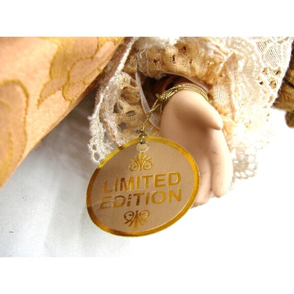 Collectors Choice 16" Porcelain Doll Victorian Style Pigtail Red Curls Dress Hat - Picture 7 of 11